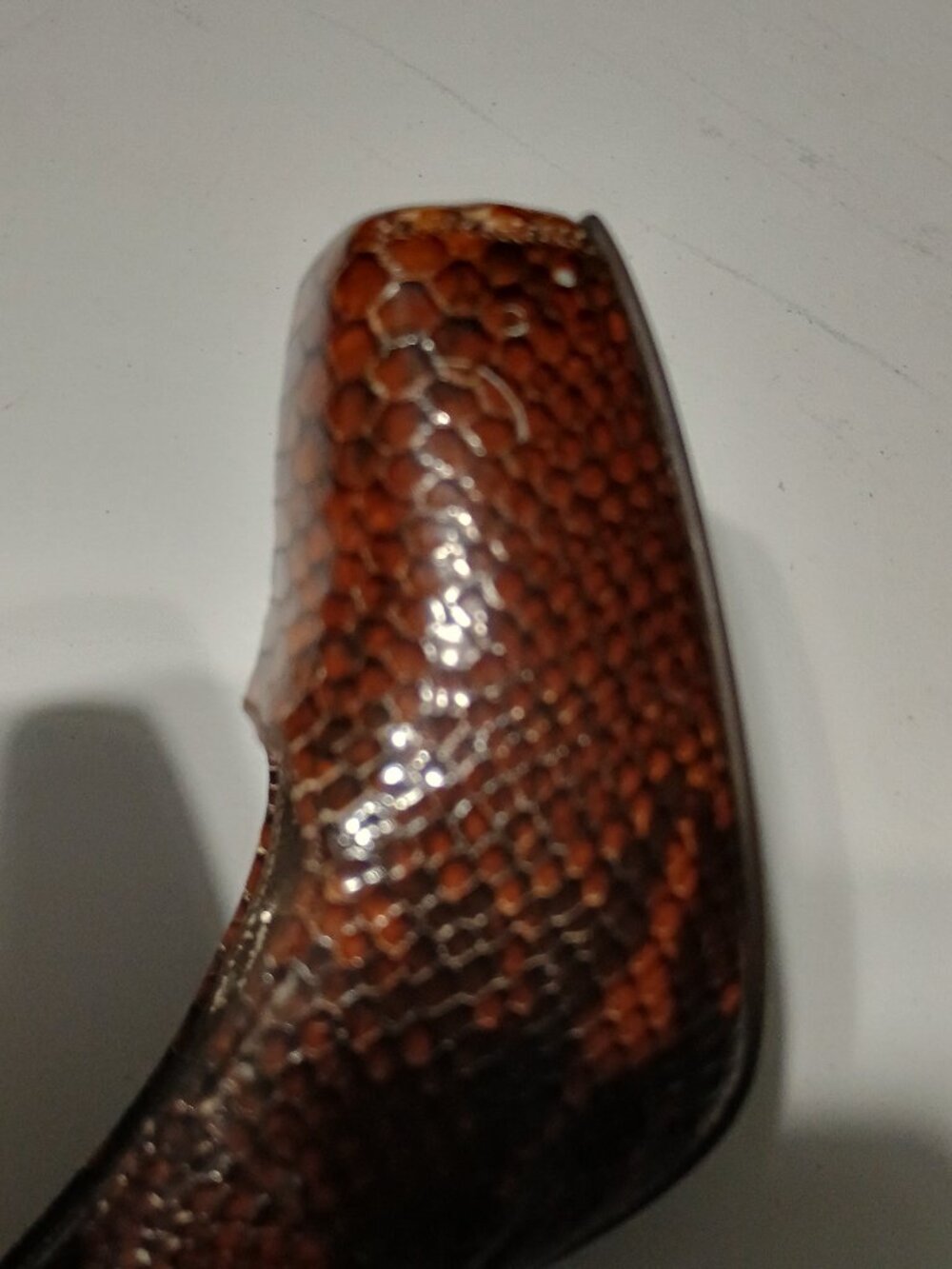 Gianni Bini Brown Snakeskin Embossed Leather Platform Pumps Women’s 7.5M - Picture 11 of 12